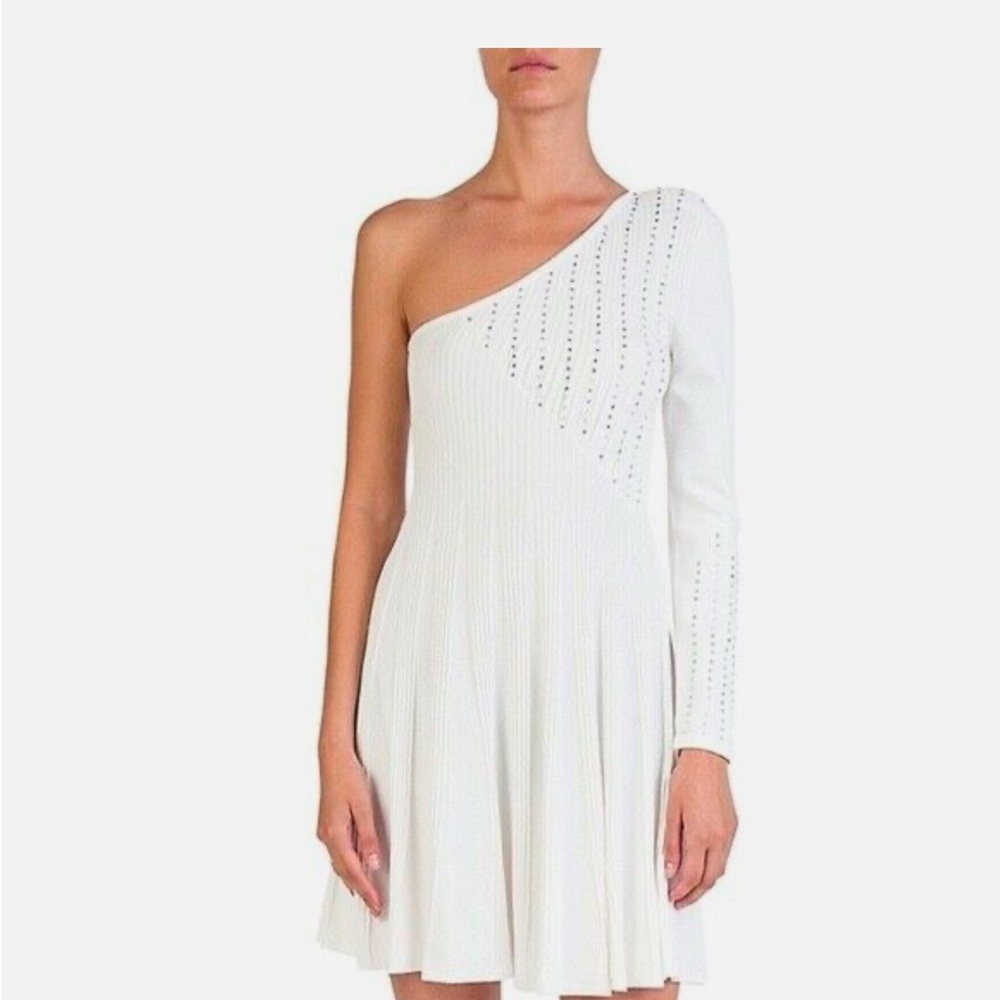 The Kooples Women's One Shoulder Studded Knit Dress
